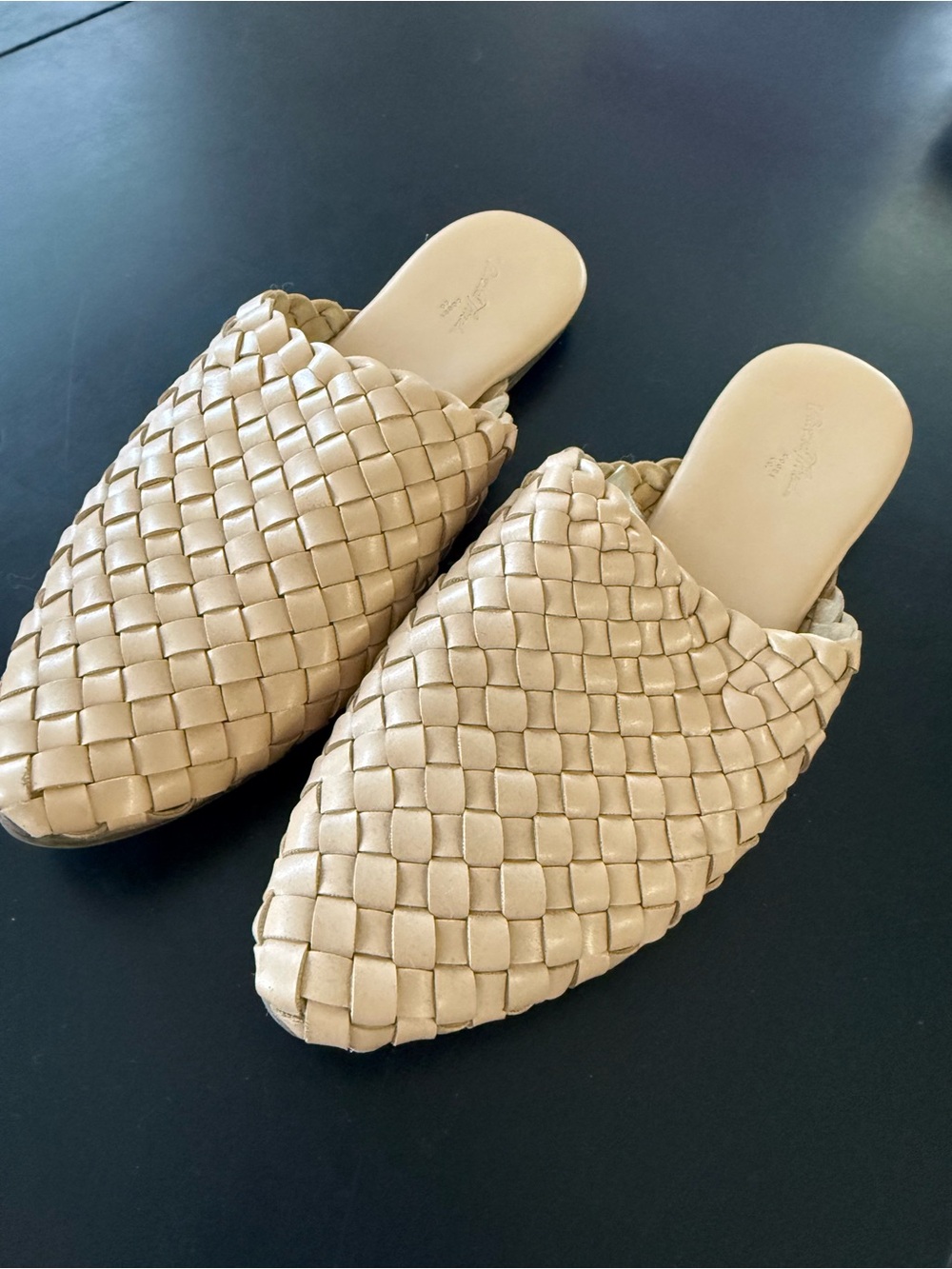 Universal Thread Woven Slide Mules in Tan